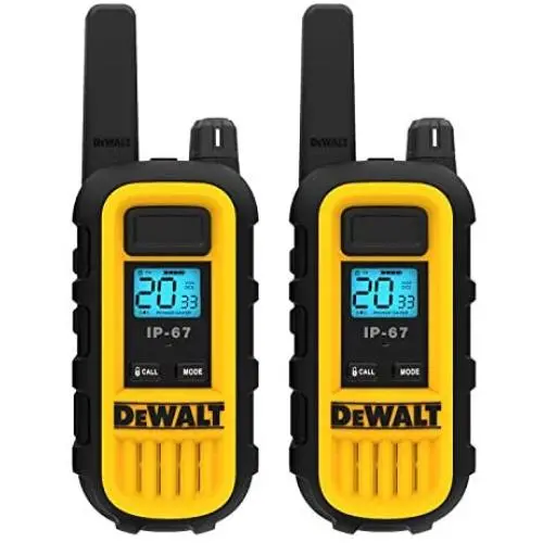 DEWALT DXFRS300 1 Watt Heavy Duty Walkie Talkies - Waterproof, Shock Resistant, Long Range & Rechargeable Two-Way Radio with VOX (2 Pack)
