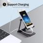 Cell Phone Stand, Adjustable Phone Holder,Aluminum Alloy Fully Foldable Dock Cradle for Desktop,Compatible with All Android Smartphone,Mobile Phone 11 Pro XS Max Xr,Switch Tablets 7-10" (Black)