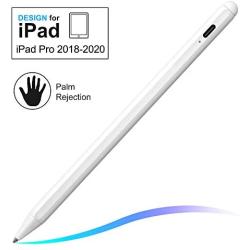 Stylus Pen with Palm Rejection, FOJOJO Active Stylus Compatible with (2018-2020) Apple iPad Pro 11 & 12.9 inch/iPad 7th Gen/iPad 6th Gen/iPad Mini 5th Gen/iPad Air 3rd Gen (White)