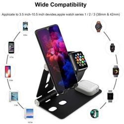 Cell Phone Stand and Watch Stand,Universal Desktop Stand Holder, Compatible with for for IPad, iPhone 6s 7 8 X Plus, Nintendo Switch (Black)