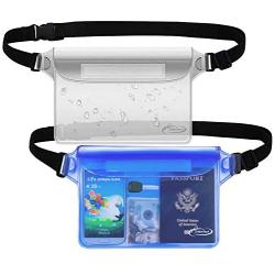 AiRunTech Waterproof Pouch with Waist Strap (2 Pack) | Best Way to Keep Your Phone and Valuables Safe and Dry | Perfect for Boating Swimming Snorkeling Kayaking Beach Pool Water Parks