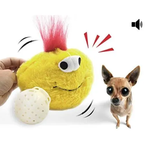 Interactive Plush Squeaky Dog Toys, Electronic Motion Ball Pet Toy, Crazy Bouncer for Prevent Boredom