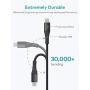 Xcentz iPhone Charger 10ft, Apple MFi Certified Lightning Cable, Braided Nylon High-Speed iPhone Cable with Premium Metal Connector for iPhone 11/X/XS/XR/XS Max/8/7/6/5S/SE, iPad Mini/Air, Black