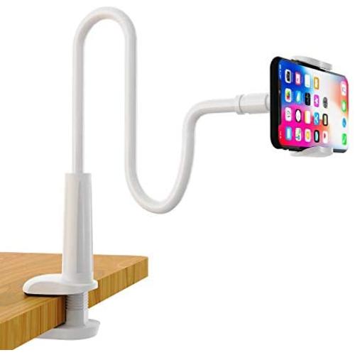 SHAWE Phone Holder Bed Gooseneck Mount - Flexible Arm 360 Mount Clip Adjustable Bracket Clamp Stand Compatible with Cell Phone 11 Pro XS Max XR X 8 7 6 Plus 5 4, Samsung S10 S9 S8 for Bedroom Desk