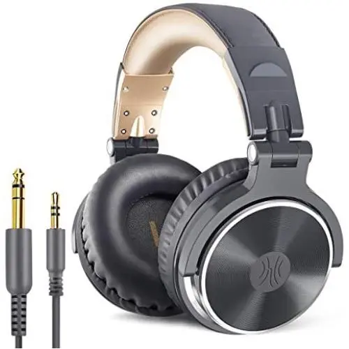 OneOdio Over Ear Headphone, Wired Bass Headsets with 50mm Driver, Foldable Lightweight Headphones with Shareport and Mic for Recording Monitoring Mixing Podcast Guitar PC TV - (Grey) OneOdio Over Ear Headphone, Wired Bass Headsets with 50mm Driver, Foldable Lightweight Headphones with Shareport and Mic for Recording Monitoring Mixing Podcast Guitar PC TV - (Grey)