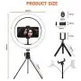 10" Ring Light, 120 Bulbs Ring Light with Tripod Stand & Cell Phone Holder and Remote Control, 3 Lighting Modes and 10 Brightness Levels of Dimmable Ring Light for iPhone YouTube Video Live Makeup 10" Ring Light, 120 Bulbs Ring Light with Tripod Stand & Cell Phone Holder and Remote Control, 3 Lighting Modes and 10 Brightness Levels of Dimmable Ring Light for iPhone YouTube Video Live Makeup