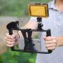 Smartphone Video Rig Kit PULUZ Smartphone Video Grip with Microphone + Video Light + Cold Shoe Tripod Head + Mini Tripod for iPhone Samsung and Most Phones Within 7-inch Screen (Blue)