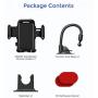 Mpow 033 Car Phone Mount, Windshield Long Arm Car Phone Holder with One Button Design and Anti-Skid Base Car Cradle Compatible iPhone Xs MAX,Xs,Xr,X,8,7,7P,6s, Galaxy S10,S9,S8,Google,LG,HTC(Black)