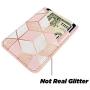 uCOLOR Phone Card Holder PU Leather Wallet Pocket Credit Card ID Case Pouch 3M Adhesive Sticker on iPhone Samsung Galaxy Android Smartphones (Rose Gold Glitter White Marble)