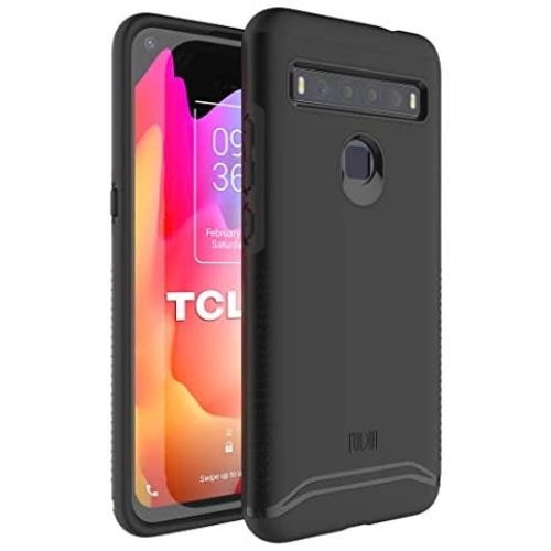 TUDIA Merge Designed for TCL 10L Case/TCL 10 Lite Case, Rugged Slim Dual Layer Protective Phone Case for TCL 10L / TCL 10 Lite (Matte Black)