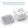 BESTEK Power Strip with USB, Vertical Cube Mountable Power Outlet Extender with 3 Outlets, 4 USB Ports, 5-Foot Extension Cord and Detachable Base for Easy Mounting