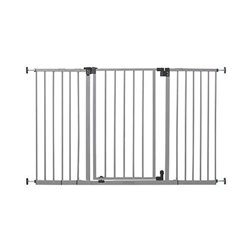 Summer Secure Space Extra-Wide Safety Baby Gate, Grey, Slate Metal Frame – 30” Tall, Fits Openings 28.5” to 52” Wide, Baby and Pet Gate for Extra-Wide Doorways, Stairs, and Wide Spaces