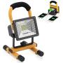 Portable LED Light - Vaincre Outdoor Camping Lights 15W 24 LED Spotlights Work Lights with Magnet Base - Built-in Rechargeable Lithium Batteries with Dual USB Port to Charge Mobile Devices (Yellow)