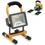 Portable LED Light - Vaincre Outdoor Camping Lights 15W 24 LED Spotlights Work Lights with Magnet Base - Built-in Rechargeable Lithium Batteries with Dual USB Port to Charge Mobile Devices (Yellow)