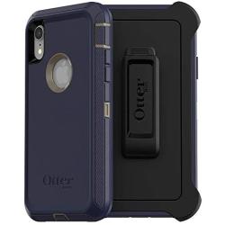 OtterBox DEFENDER SERIES SCREENLESS EDITION Case for iPhone Xr - Frustration Free Packaging - DARK LAKE (CHINCHILLA/DRESS BLUES)