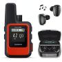 Garmin InReach Mini, Lightweight and Compact Handheld Iridium Satellite Communicator and Wearable4U Black Earbuds Ultimate Charging Power Bank Case Bundle (Orange)