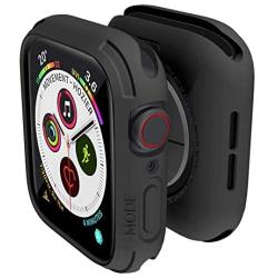 elkson Compatible with Apple Watch Series 5 4 Bumper case 44mm iwatch Quattro Series Cases Fall Protection Durable Military Grade Protective TPU Flexible Shock Proof Resist Men 44 mm Stealth Black