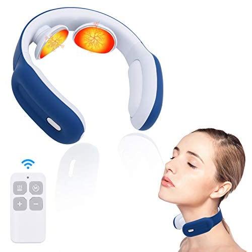 Neck Massager, Intelligent Electric Pulse Neck Massager with Heat, Cordless Relax Massage Equipment with 3 Modes 15 Speeds Smart Massage for Home, Outdoor, Car, Airplane and Travel(Blue) Neck Massager, Intelligent Electric Pulse Neck Massager with Heat, Cordless Relax Massage Equipment with 3 Modes 15 Speeds Smart Massage for Home, Outdoor, Car, Airplane and Travel(Blue)