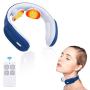 Neck Massager, Intelligent Electric Pulse Neck Massager with Heat, Cordless Relax Massage Equipment with 3 Modes 15 Speeds Smart Massage for Home, Outdoor, Car, Airplane and Travel(Blue) Neck Massager, Intelligent Electric Pulse Neck Massager with Heat, Cordless Relax Massage Equipment with 3 Modes 15 Speeds Smart Massage for Home, Outdoor, Car, Airplane and Travel(Blue)