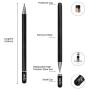 Digiroot Stylus for iPad, Magnetic Disc Stylus Pen 2019 Updated Touch Capacitive Screen Pens for Apple/iPhone/Ipad pro/Mini/Air/Android/Surface with 3 Replacement Tips - (Black)
