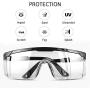 WILNARA Safety Eyewear Protective Glasses Scratch & Fog Resistant, Safety Goggles For Outdoor Sports, Driving, And Lab Safety Clear Lens Leg Adjustable and Stretchable-DK30 (BLACK)