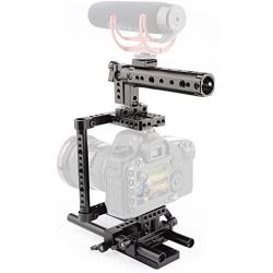 CAMVATE Camera Cage Rig Top Handle Tripod Mount Plate for Canon Nikon Sony Panasonnic(Black)