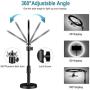 NovoLido 10.2" LED Selfie Ring Light with Desktop Stand Adjustable & Phone Holder for Makeup/Live Stream/YouTube Video/Photography, 3 Color Modes & 10 Brightness, Bluetooth Remote, 360° Rotation
