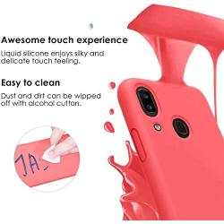 Vinve Samsung Galaxy A20 Case, Galaxy A30 Case, with Tempered Glass Screen Protector [2 Pack], Liquid Silicone Slim Fit Drop Protection Case for Galaxy A20 (Red)