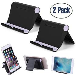 Cell Phone Stand Multi-Angle,【2 Pack】 Tablet Stand Universal Smartphones for Holder Tablets(6-11"), e-Reader, Compatible Phone XS/XR/8/8 Plus/7/7 Plus, Galaxy S8/S7/Note 8, Air, Mini, Pixel 2(Black)