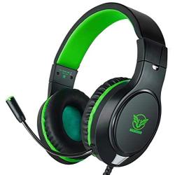 Gaming Headset for Xbox One, PS4, Nintendo Switch, ifmeyasi Stereo Bass Surround 3.5mm Headsets, Over-Ear Headphones with Noise Cancelling Micophone for Laptop PC Mac iPad Smartphones (Green)