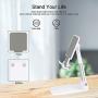Cell Phone Holder, ANDATE Fully Foldable Cell Phone Stand for Desk, Angle Height Adjustable Cell Phone Stand for iPhone, Tablet Stand Holder Compatible with All Mobile Phone/iPad/Kindle/Tablet