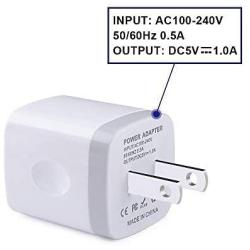 Adaptive Fast Charging Wall Charger Adapter, Charger Heads One-Port USB Plug Charging Block Cube Charger Compatible iPhone Xs/XR/X, 8/7/6, Samsung, Tablet, Moto, Google Pixel, LG, More Cell Phone