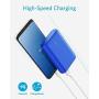 Anker PowerCore 10000 Portable Charger, One of The Smallest and Lightest 10000mAh External Battery, Ultra-Compact High-Speed-Charging-Technology Power Bank for iPhone, Samsung Galaxy and More (Blue)