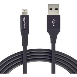 AmazonBasics USB A Cable with Lightning Connector, Premium Collection, MFi Certified Apple iPhone Charger, 10 Foot, 12 Pack, Black