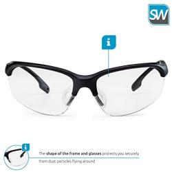 SolidWork 3x professional shooting glasses - shooting eye protection fog-free, scratch-resistant and UV protective coated lenses - ballistic glasses with clear lenses