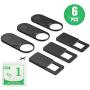 Webcam Cover Slide for Privacy (6 Pack) - Ultra Thin Web Camera Cover for Laptops, MacBook Pro, Tablets, PC, Computer, iPad, Smartphone Tablets Etc. w/2 Designs - Protect Your Privacy & Security