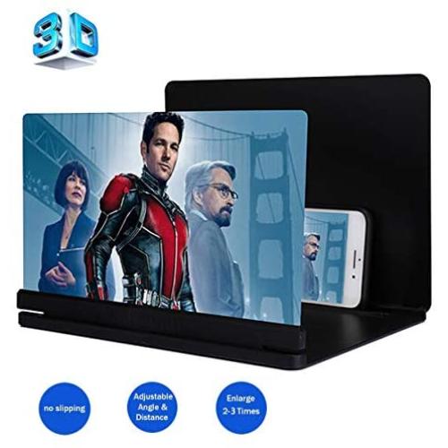 3D Phone Screen Magnifier, HD Smart Phone Screen Enlarger Movie Amplifier Projector Foldable Cell Phone Holder Stand for iPhone Samsung Galaxy S7 and All Other Mobile Phones
