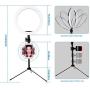 Desk Ring Light with Stand and Phone Holder,10 Inch Halo Light Ring for Video Recording, Webcam, TIK Tok, Live Streaming, Vlog, Photography, Camera, Makeup