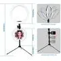 Desk Ring Light with Stand and Phone Holder,10 Inch Halo Light Ring for Video Recording, Webcam, TIK Tok, Live Streaming, Vlog, Photography, Camera, Makeup