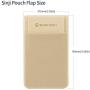 Sinjimoru Secure Card Holder for Back of Phone, Stretchy Fabric Cell Phone Wallet Stick On Credit Card Case for iPhone & Android. Sinji Pouch Flap Beige