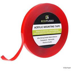 Eco-Fused Acrylic Mounting Tape - 1/2" x 12.6 Yards - Ultra Strong Double-Sided Adhesion - Transparent - Removable - Easy to Apply on All Types of Surfaces - Weatherproof - for Indoor and Outdoor Use