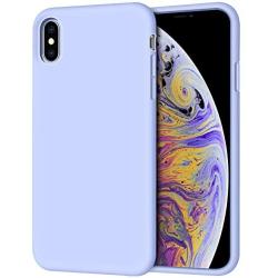 iPhone Xs Max Case, Anuck Soft Silicone Gel Rubber Bumper Case Anti-Scratch Microfiber Lining Hard Shell Shockproof Full-Body Protective Case Cover for Apple iPhone Xs Max 6.5" 2018 - Light Purple