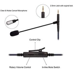 Cable Boom Microphone - Volume Control for Playstation PS4 or Xbox One Controller, PC - Boompro Gaming Mic Compatible with Bose QC25, QC35 II, QC35, QuietComfort 25/35 Headphones(150CM)