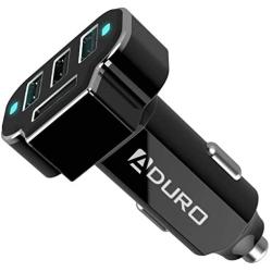 Aduro 4 Port Car Charger Adapter, 12V Fast Car Charger USB Adapter Power Station 5.2A/26W Output (Black)