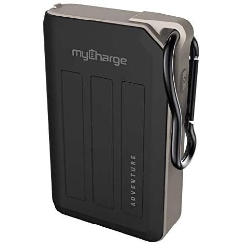 myCharge Adventure Camping Portable Charger Power Bank 10050mAh Rugged Outdoor External Battery Pack with Carabiner Clip - USB Accessories, Bluetooth Speaker, Cell Phone (iPhone, Android for Samsung)