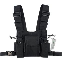 Lewong Universal Radio Chest Harness Bag Pocket Pack Holster  for Two Way Radio (Rescue Essentials)