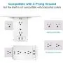 Socket Shelf 8 Outlet Surge Protector, Wall Socket Shelf Outlet Extender with 2 USB Charging Port, Bathroom Outlet Plug Expansion Shelf(8AC2USB-Surge Protector) Socket Shelf 8 Outlet Surge Protector, Wall Socket Shelf Outlet Extender with 2 USB Charging Port, Bathroom Outlet Plug Expansion Shelf(8AC2USB-Surge Protector)