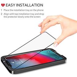 iCarez [Full Coverage Tempered Glass + Tray Installation] Screen Protector for iPhone 11 Pro Max/iPhone Xs Max 6.5-Inch 2018 (Case Friendly) Easy Apply [ 2-Pack 0.33MM 9H 2.5D]