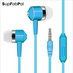 All-New Earbuds Earphones Headphones in-Ear/Mic, Noise Isolating, Fits All 3.5mm Devices, HD Stereo Sound for Samsung, iPhone,iPad, iPod, Android Phones, Mp3 Players w/Bonuses - SupFabPal (Blue)