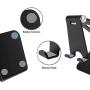 ORIbox Adjustable Cell Phone Stand, 2020 Aluminum Desktop Cellphone Stand with Anti-Slip Base and Convenient Charging Port, Fits All Smart Phones